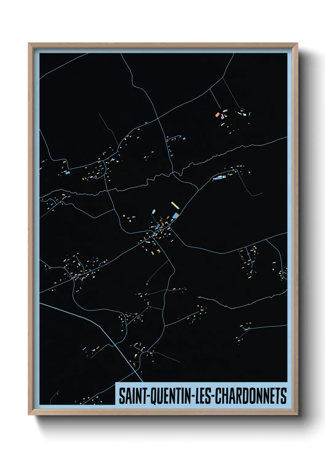 Une affiche de carte sur Saint-Quentin-les-Chardonnets