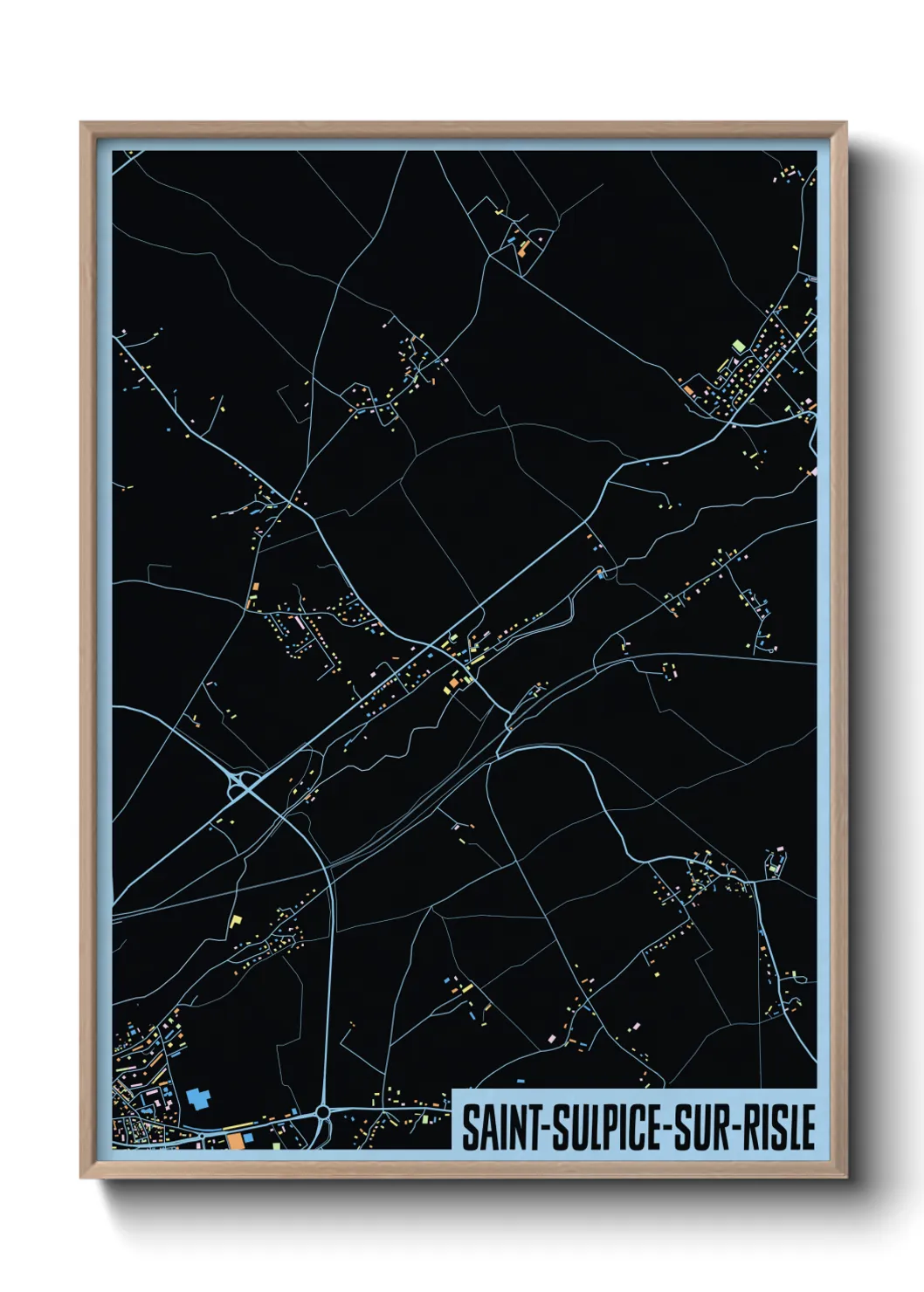 Une affiche de carte sur Saint-Sulpice-sur-Risle