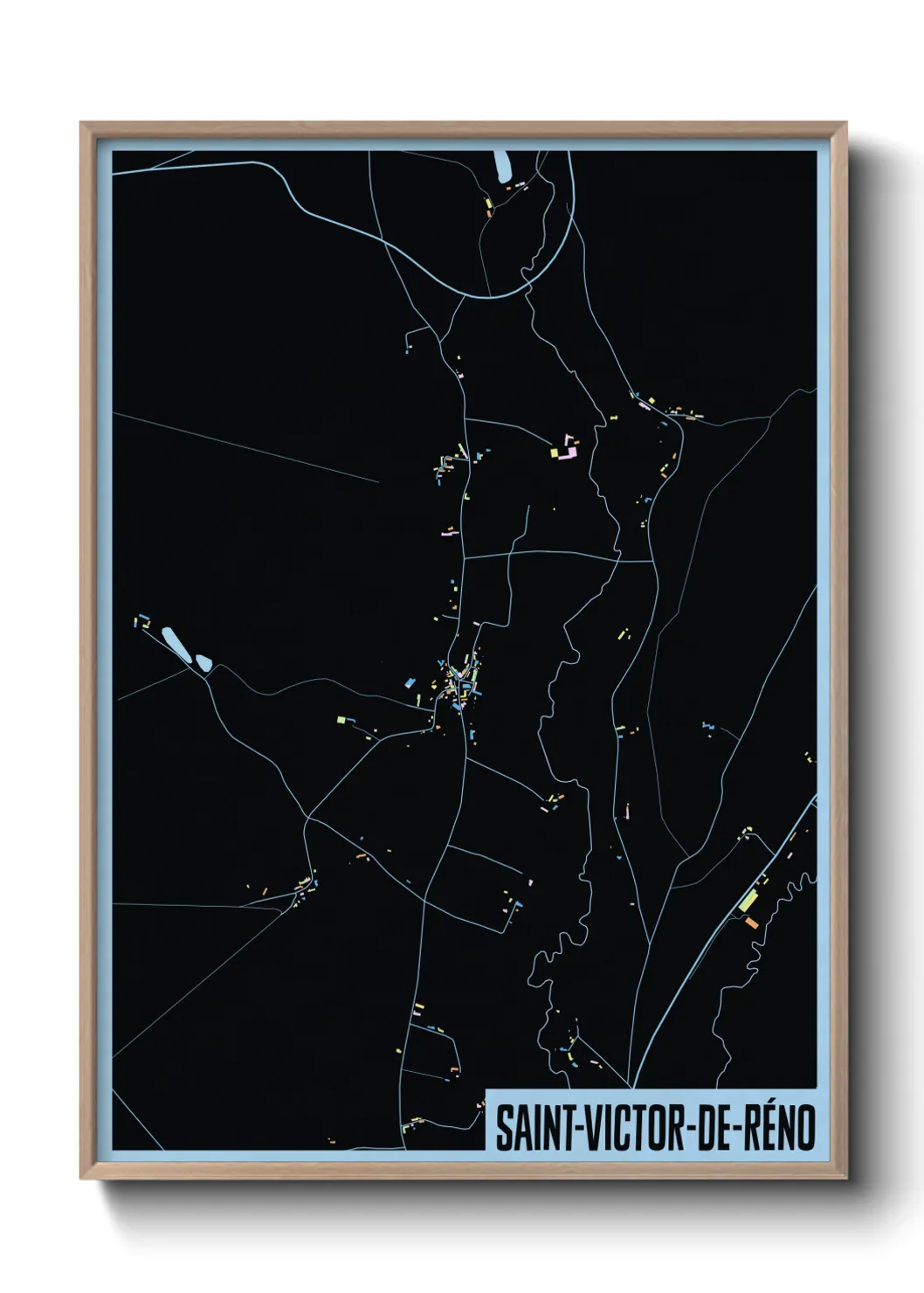 Une affiche de carte sur Saint-Victor-de-Réno