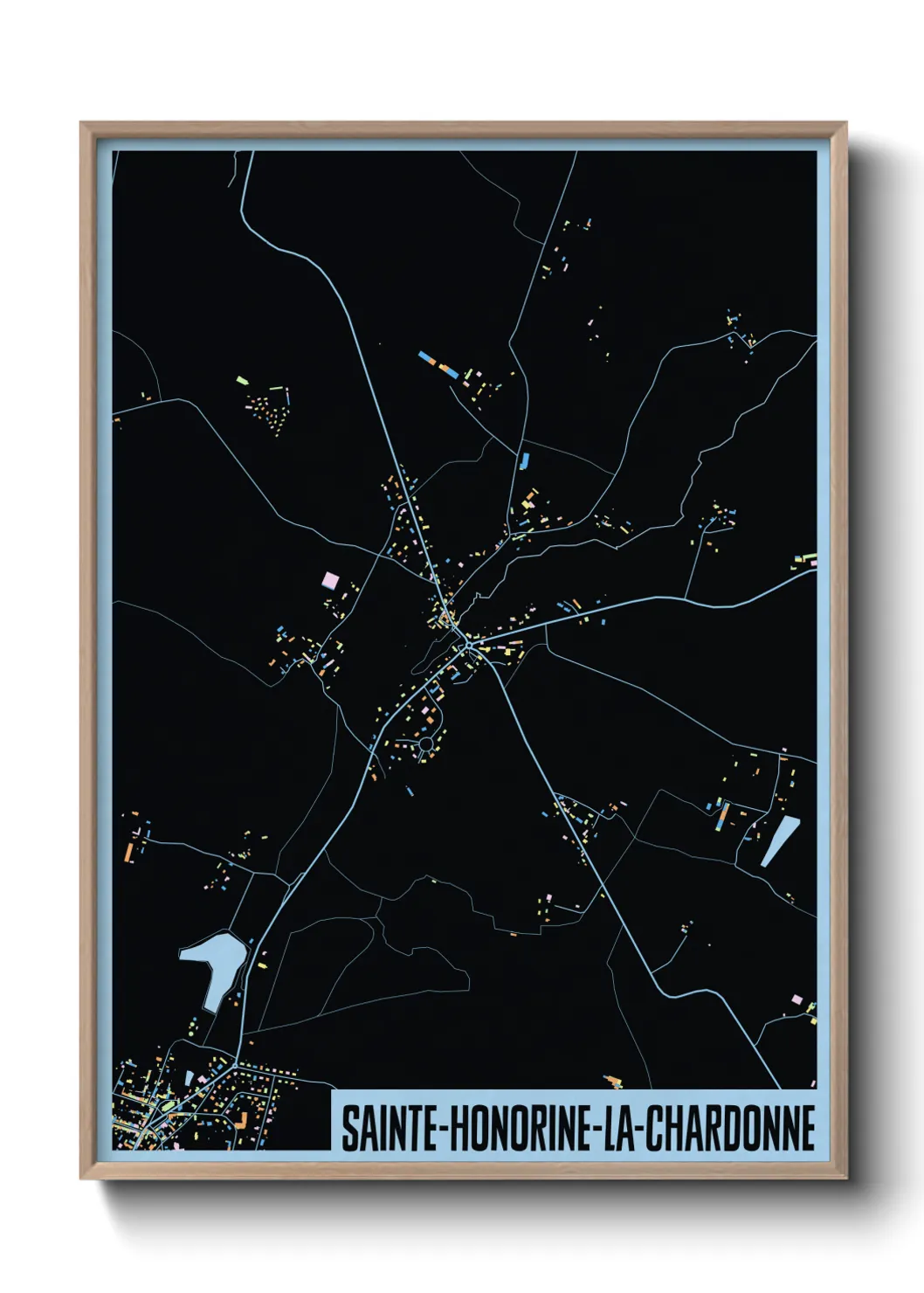 Une affiche de carte sur Sainte-Honorine-la-Chardonne