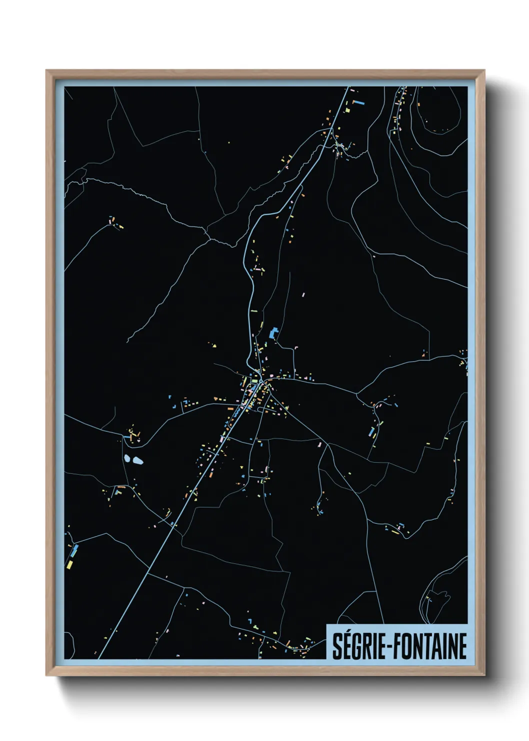 Une affiche de carte sur Ségrie-Fontaine