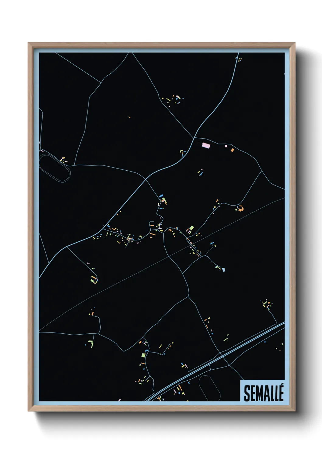 Une affiche de carte sur Semallé