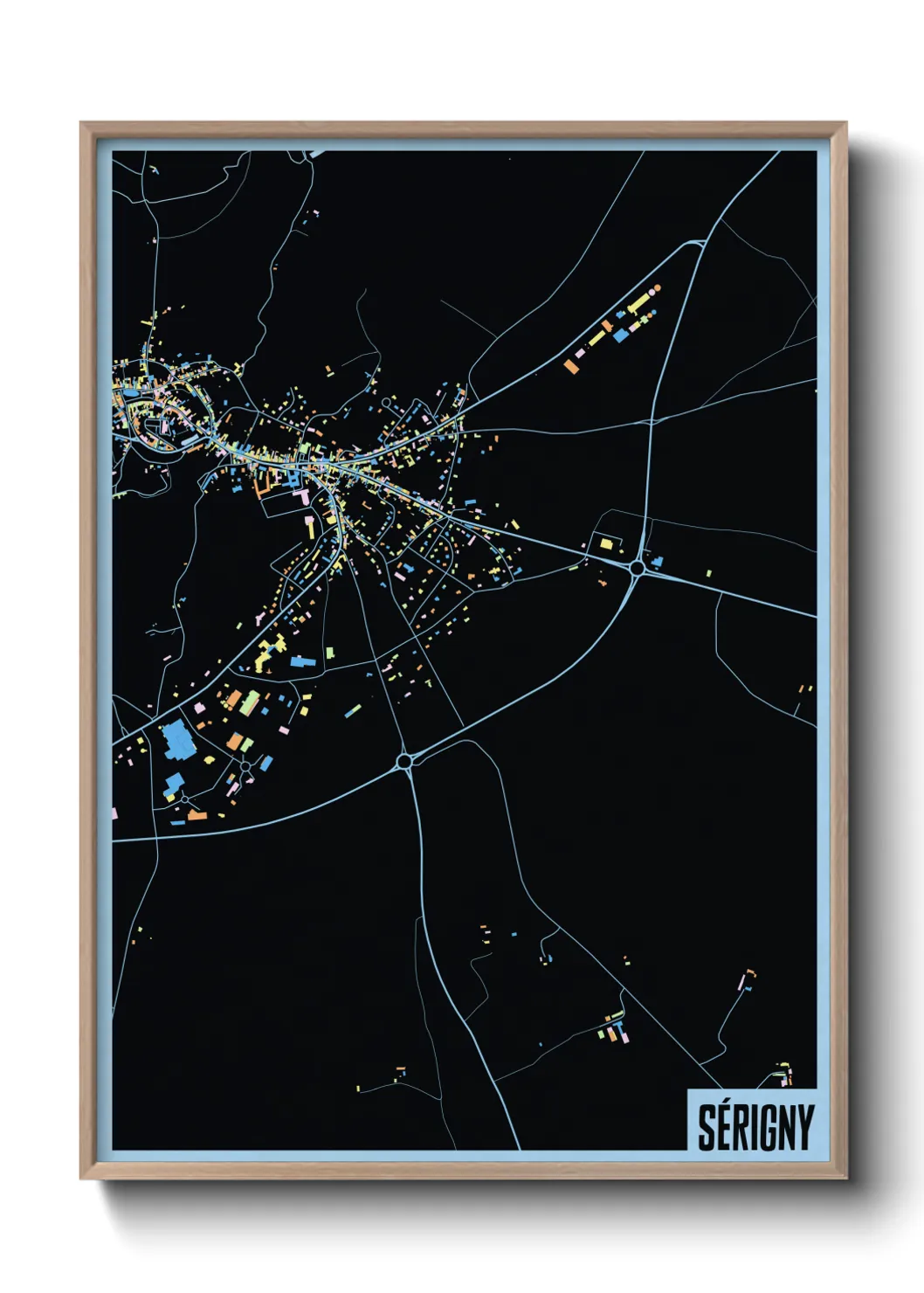 Une affiche de carte sur Sérigny