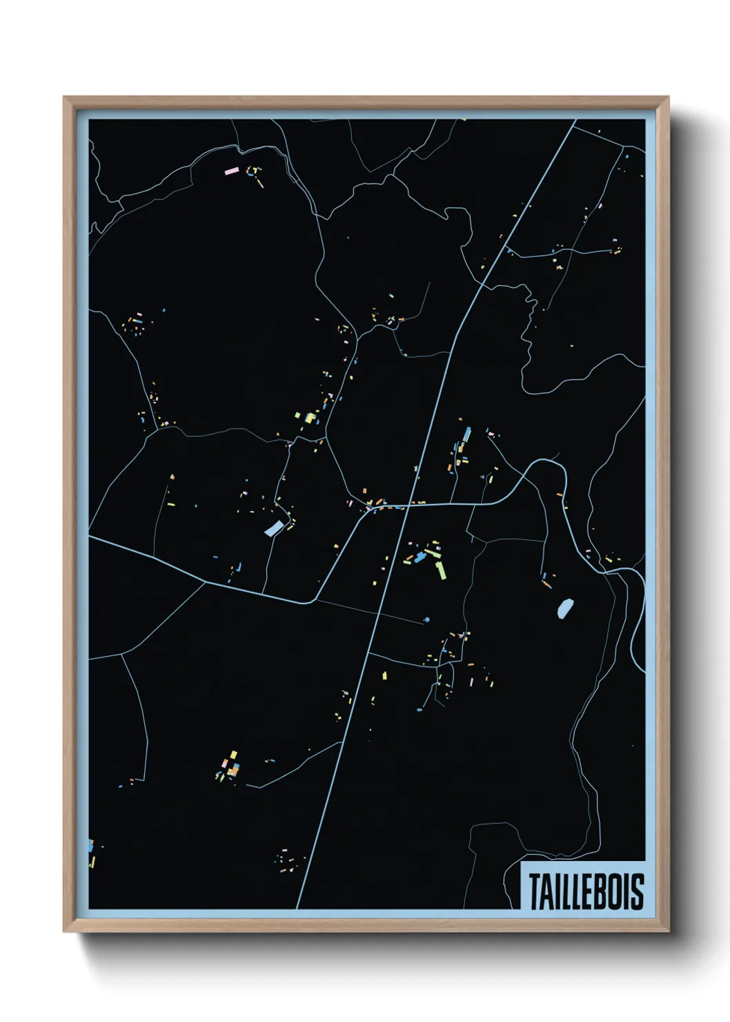 Une affiche de carte sur Taillebois