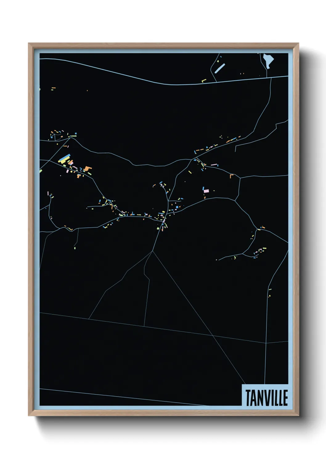 Une affiche de carte sur Tanville