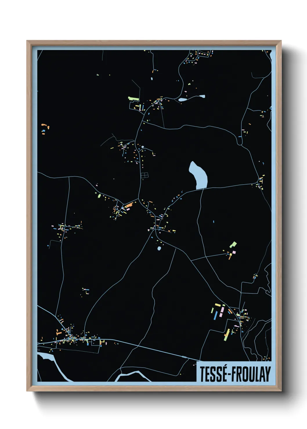 Une affiche de carte sur Tessé-Froulay