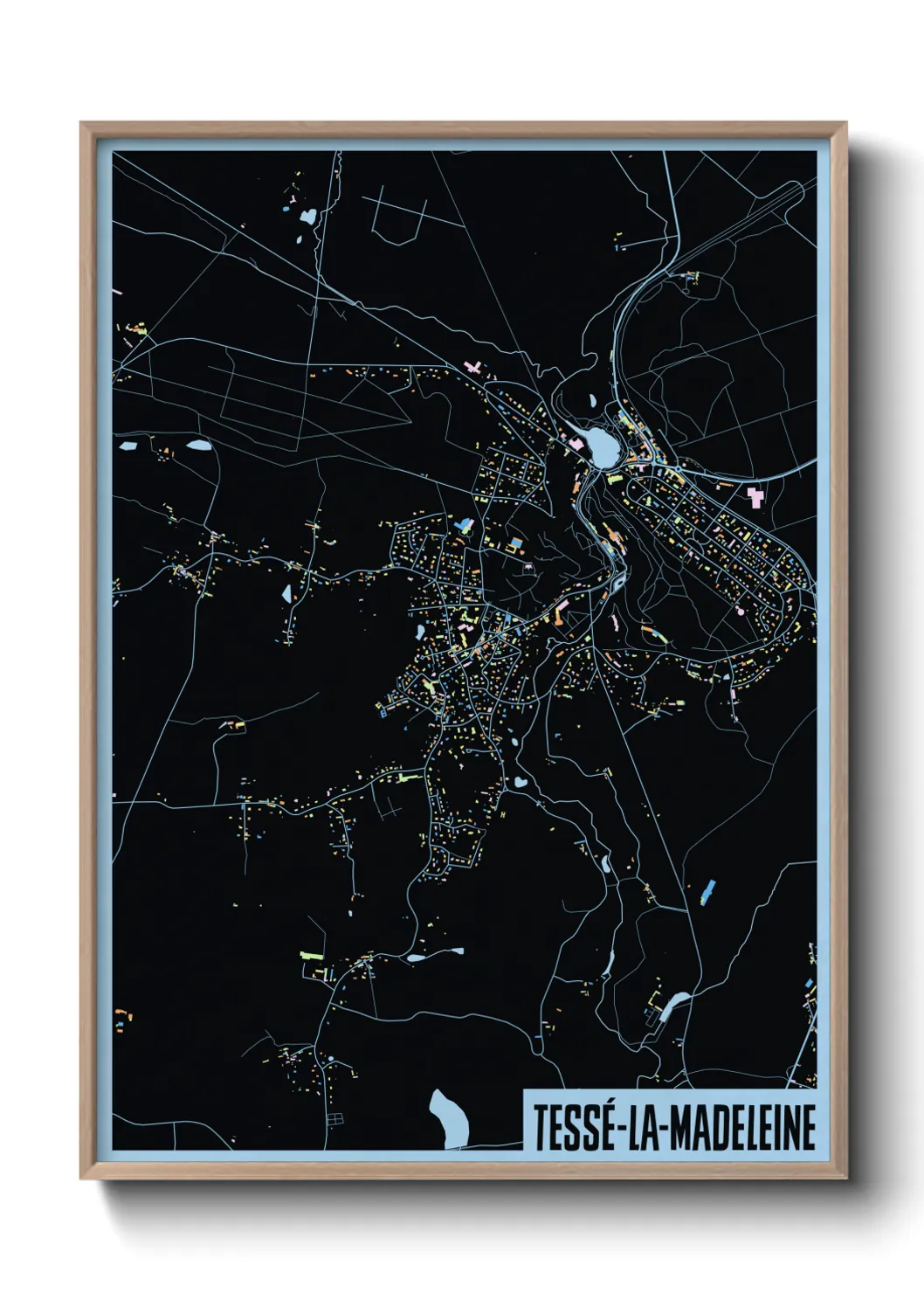 Une affiche de carte sur Tessé-la-Madeleine