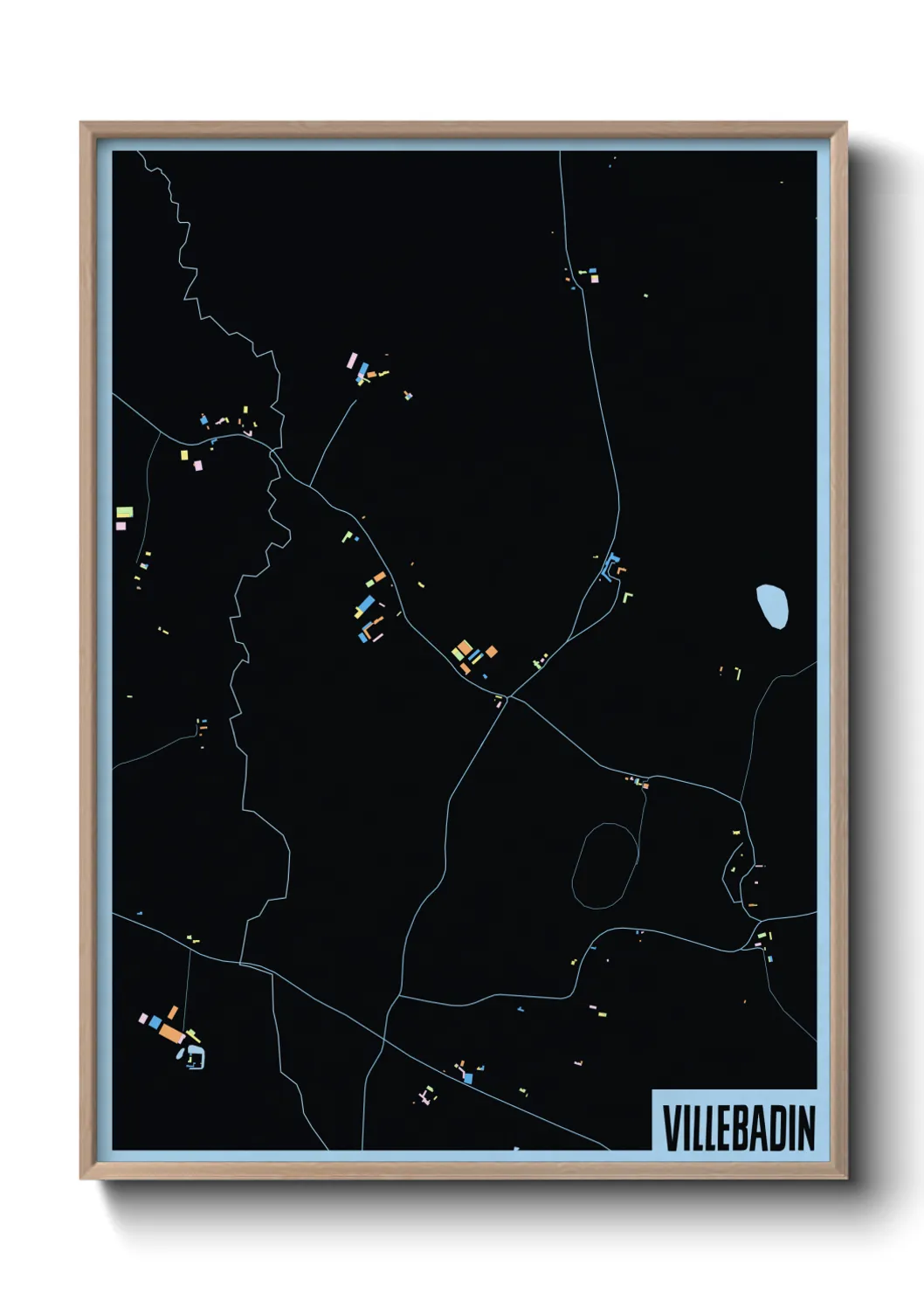 Une affiche de carte sur Villebadin