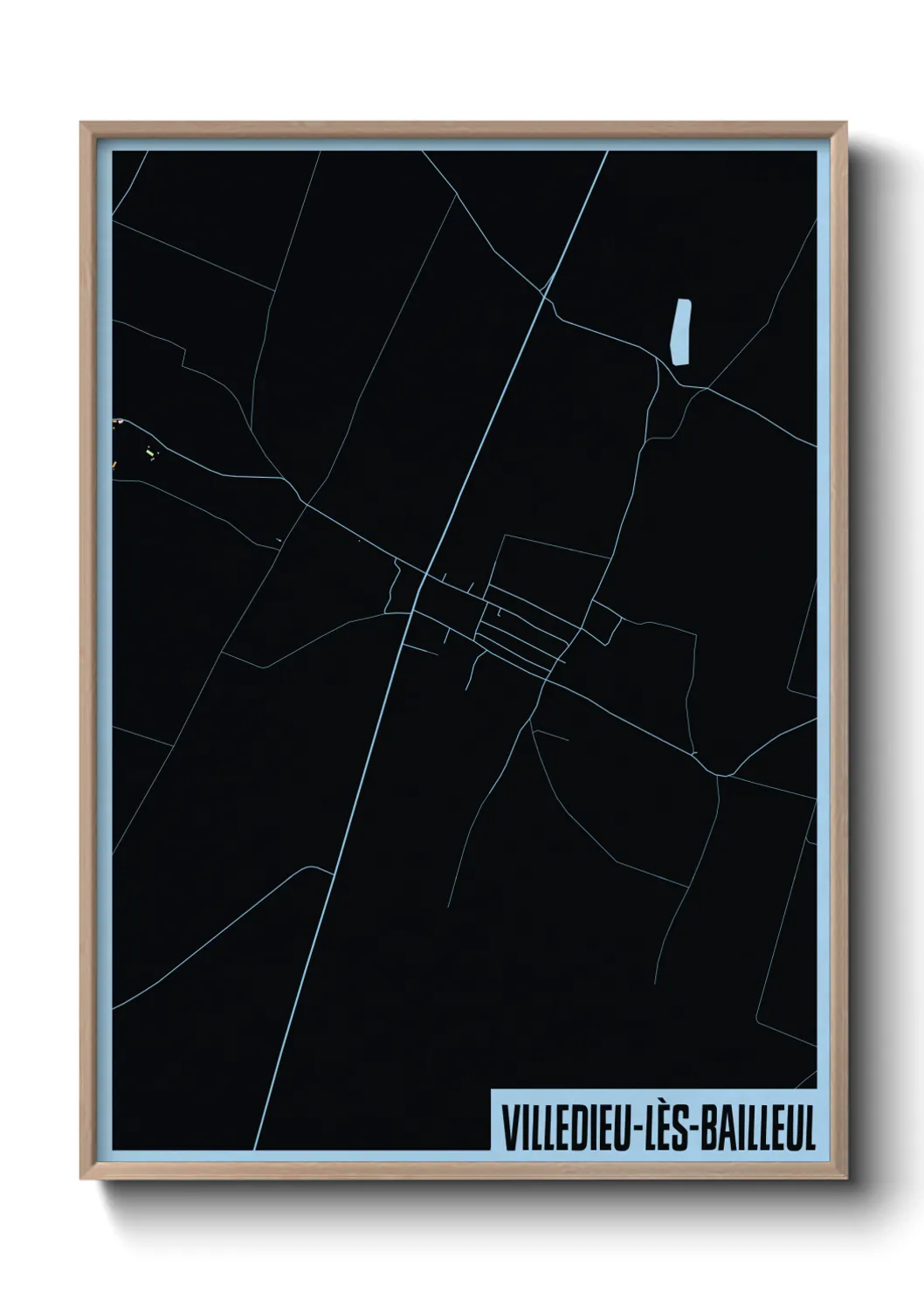 Une affiche de carte sur Villedieu-lès-Bailleul