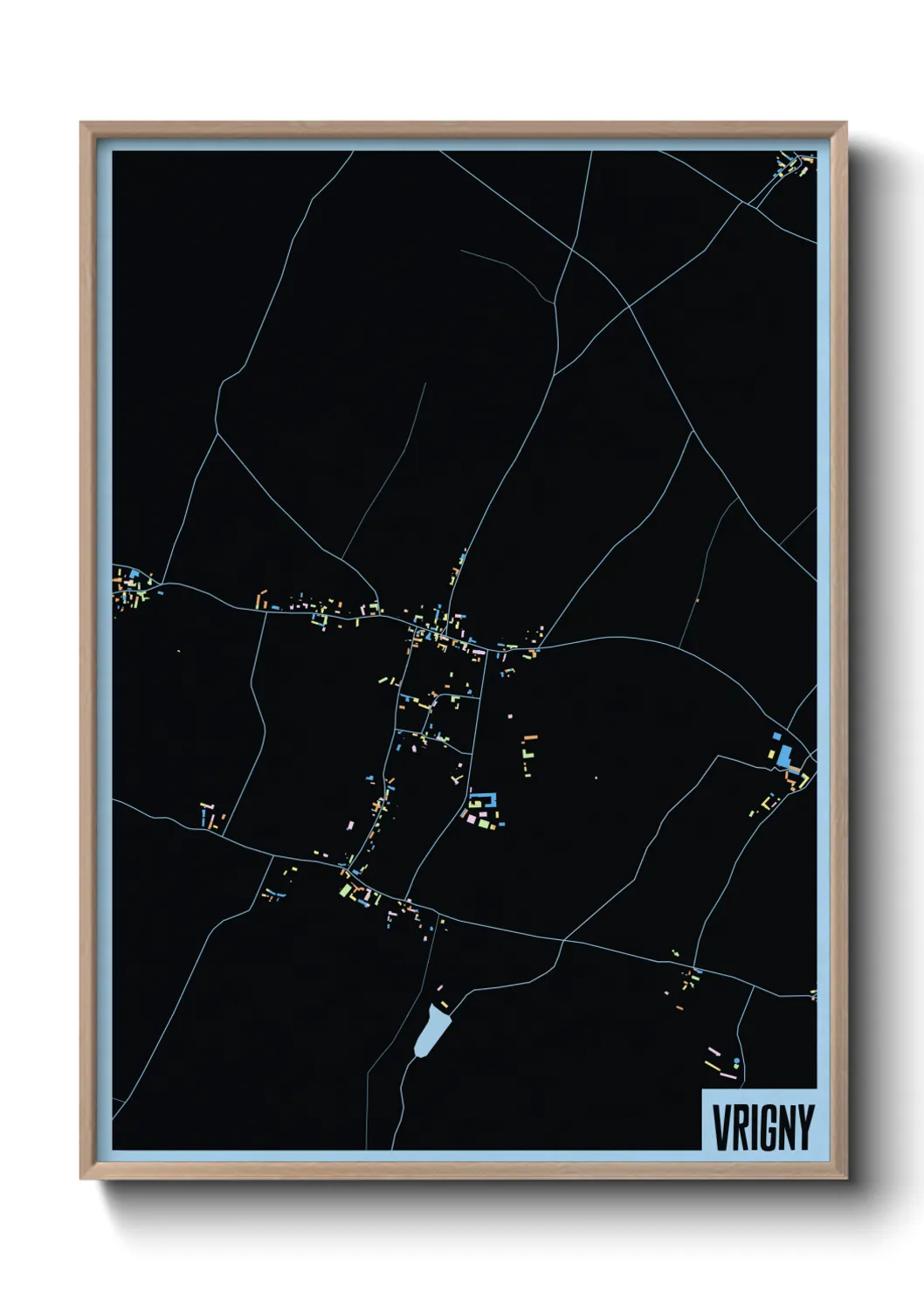 Une affiche de carte sur Vrigny