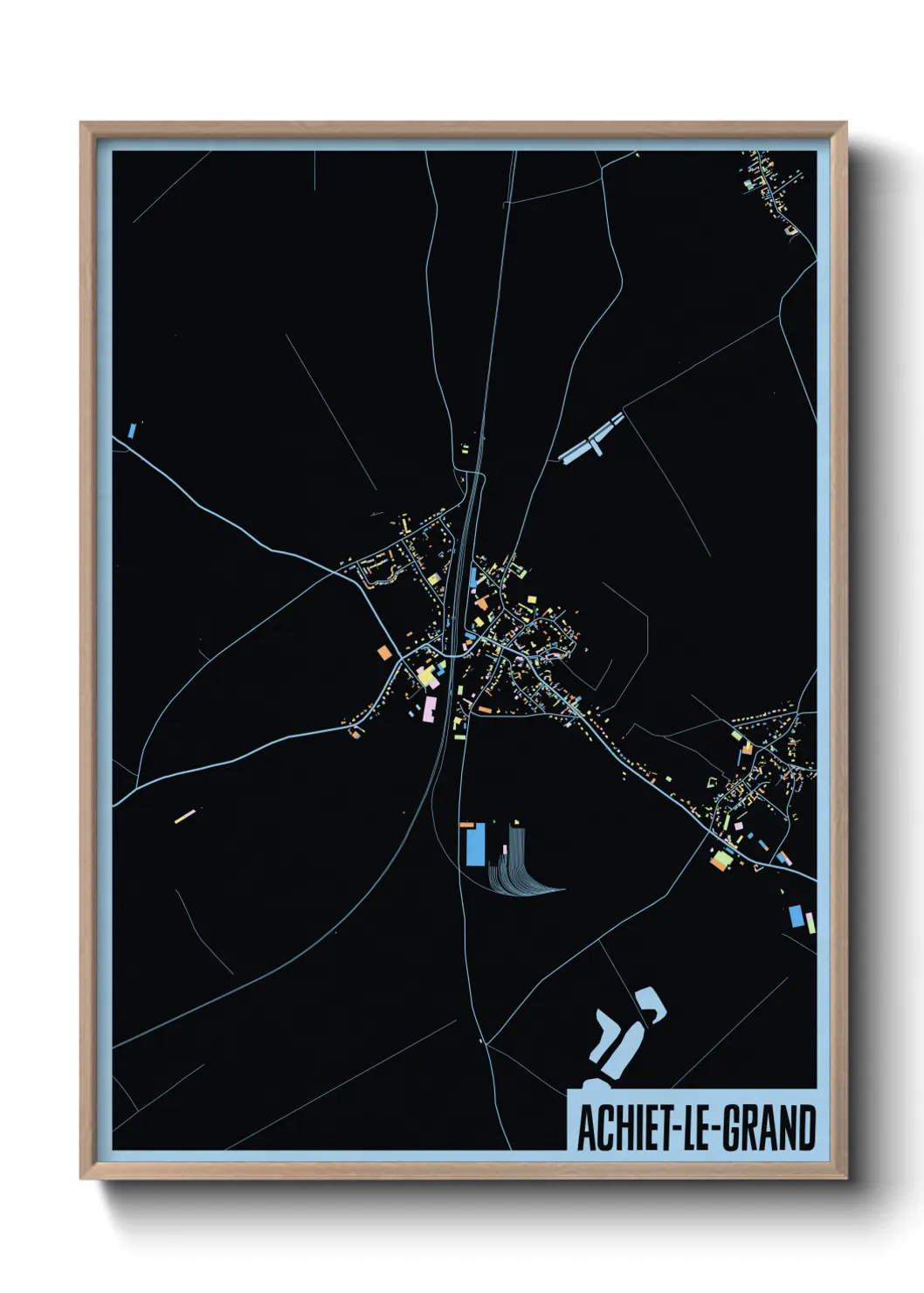 Une affiche de carte sur Achiet-le-Grand