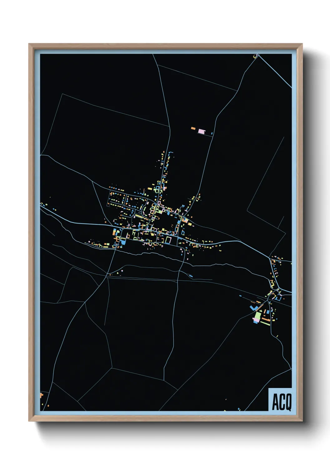 Une affiche de carte sur Acq