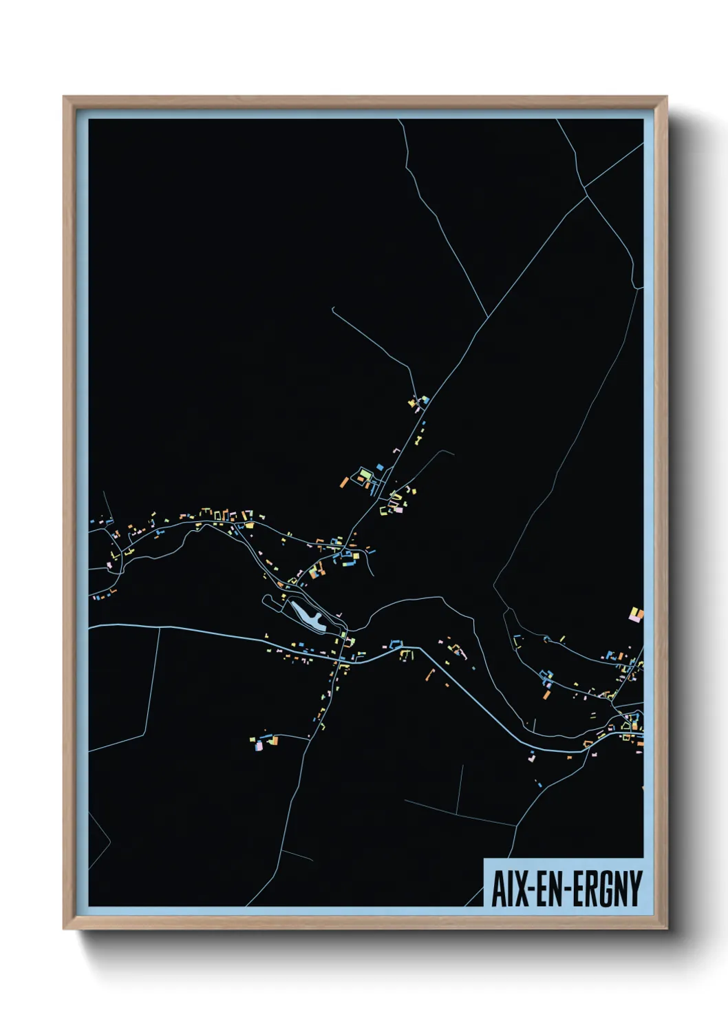 Une affiche de carte sur Aix-en-Ergny