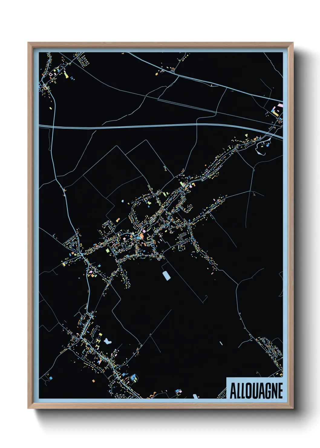 Une affiche de carte sur Allouagne