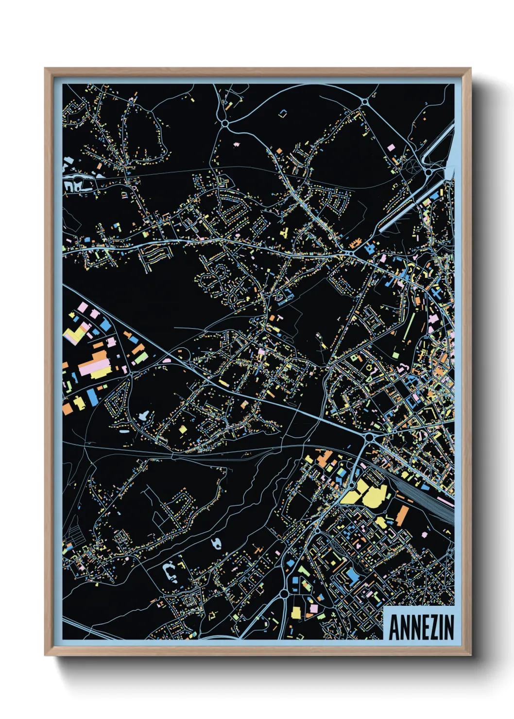 Une affiche de carte sur Annezin