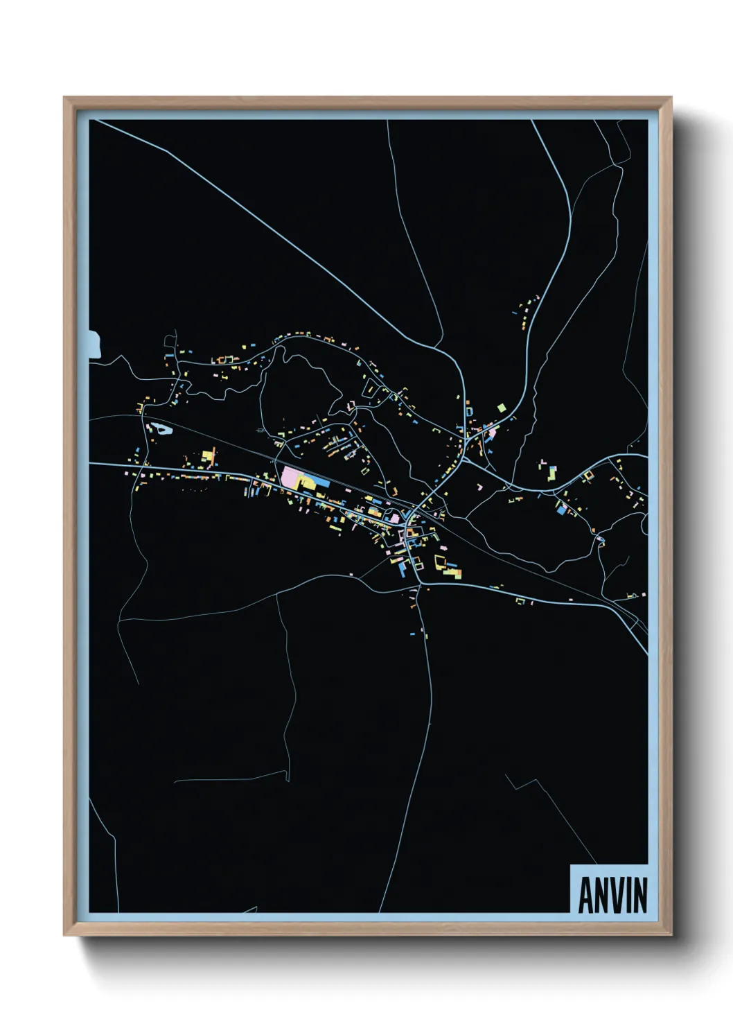 Une affiche de carte sur Anvin