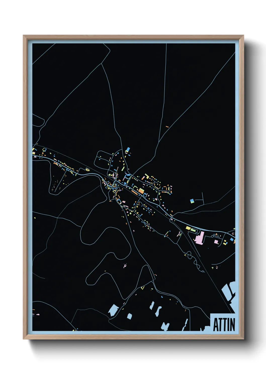 Une affiche de carte sur Attin