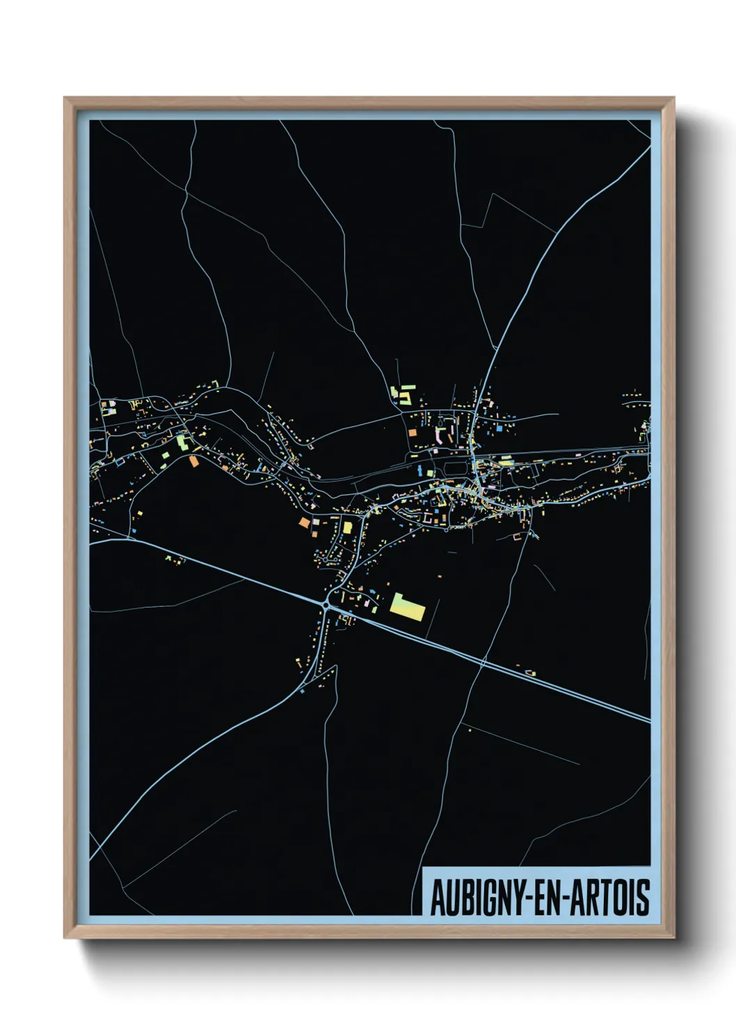 Une affiche de carte sur Aubigny-en-Artois