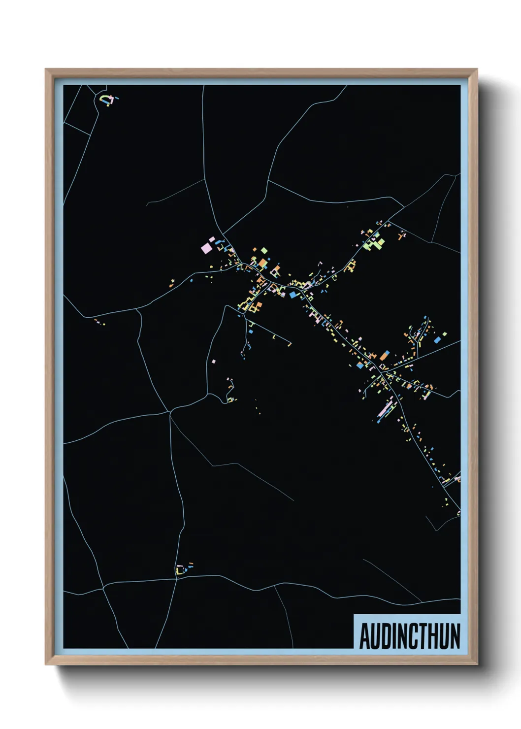 Une affiche de carte sur Audincthun