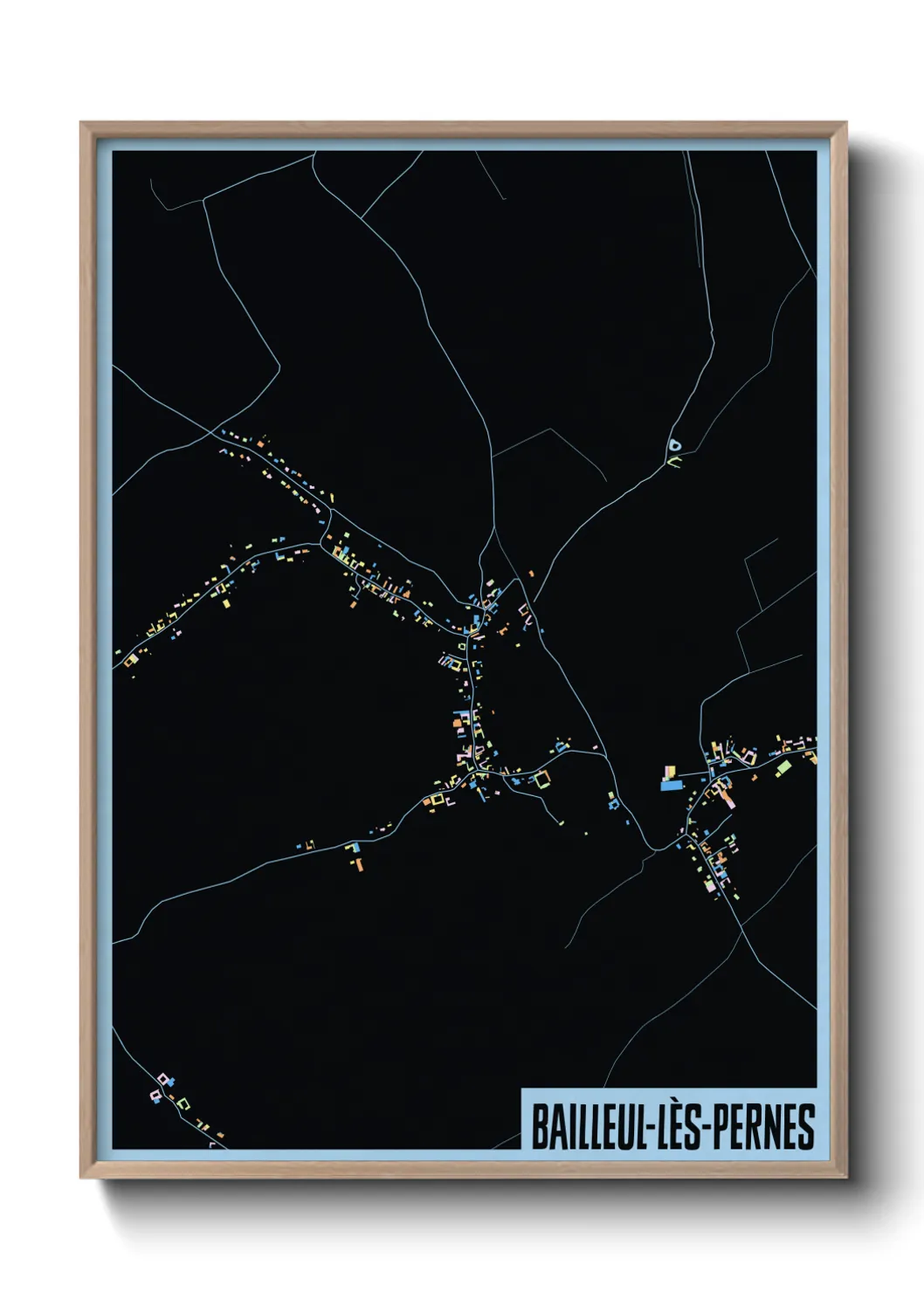 Une affiche de carte sur Bailleul-lès-Pernes