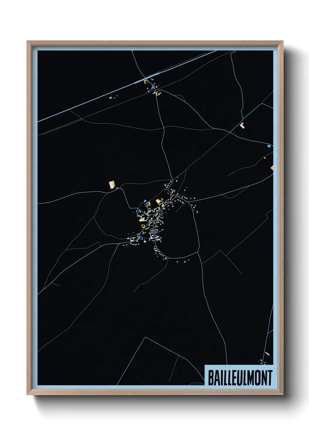 Une affiche de carte sur Bailleulmont