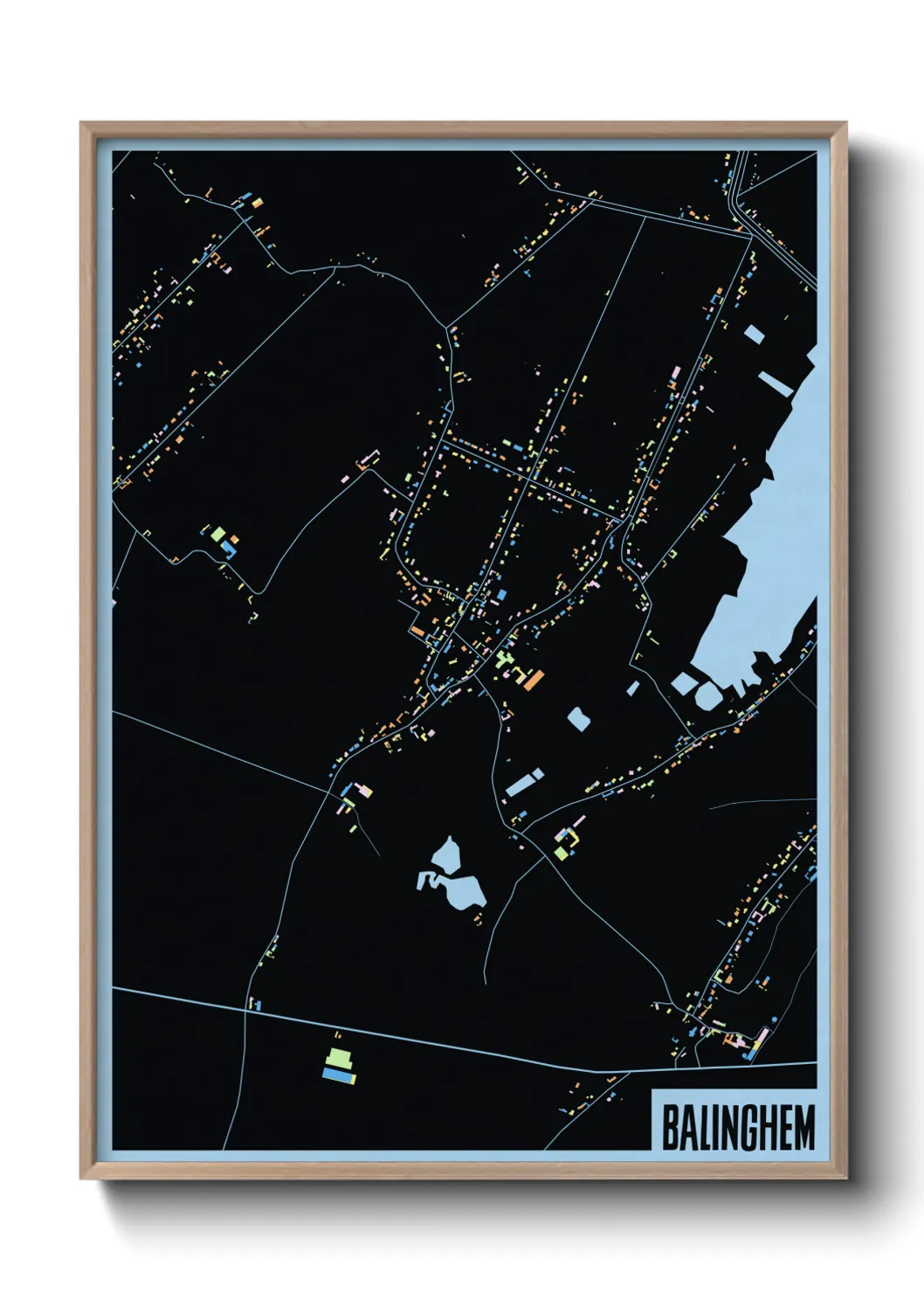 Une affiche de carte sur Balinghem