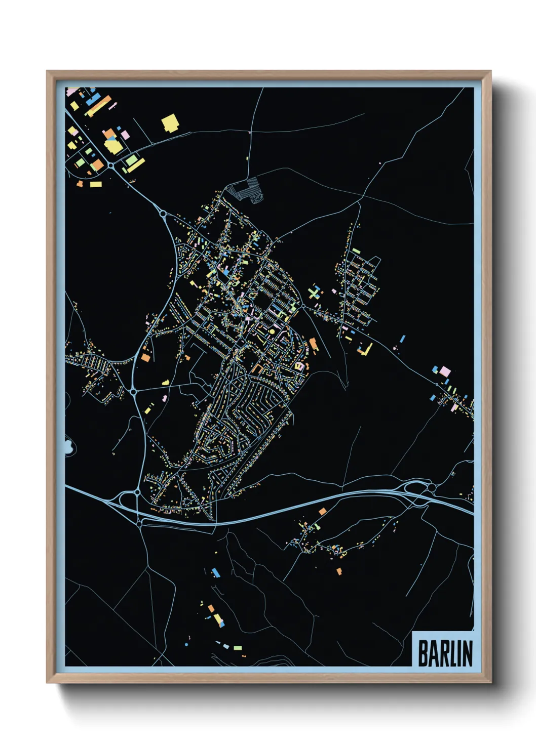 Une affiche de carte sur Barlin