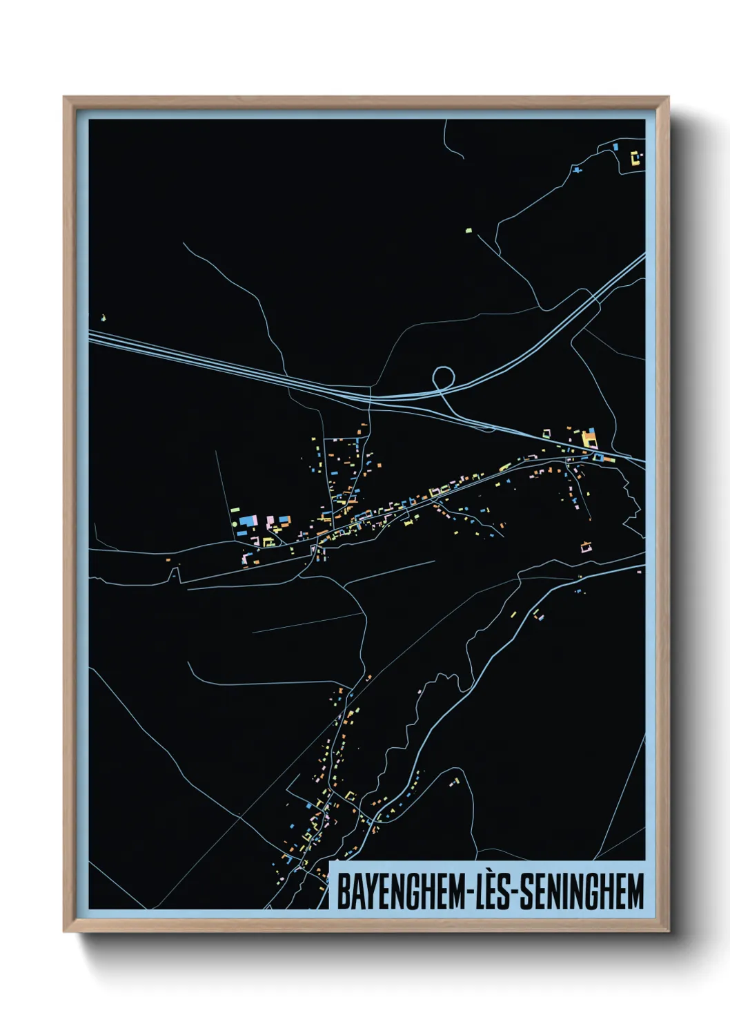 Une affiche de carte sur Bayenghem-lès-Seninghem