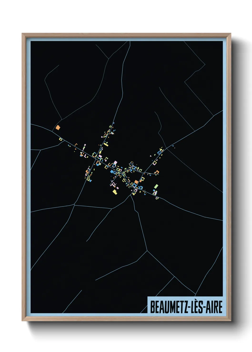 Une affiche de carte sur Beaumetz-lès-Aire