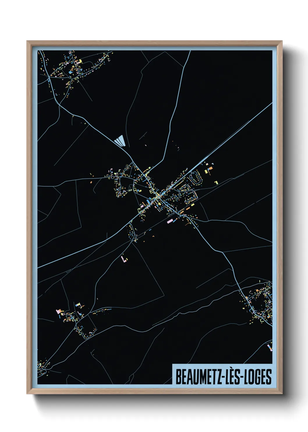 Une affiche de carte sur Beaumetz-lès-Loges