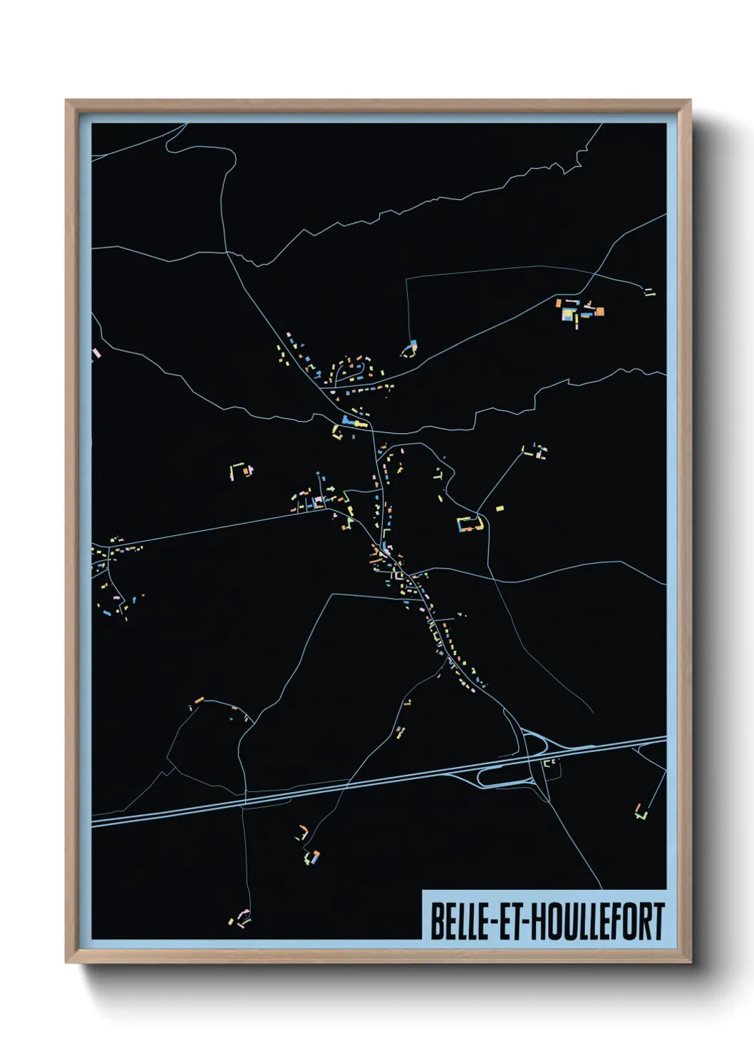 Une affiche de carte sur Belle-et-Houllefort