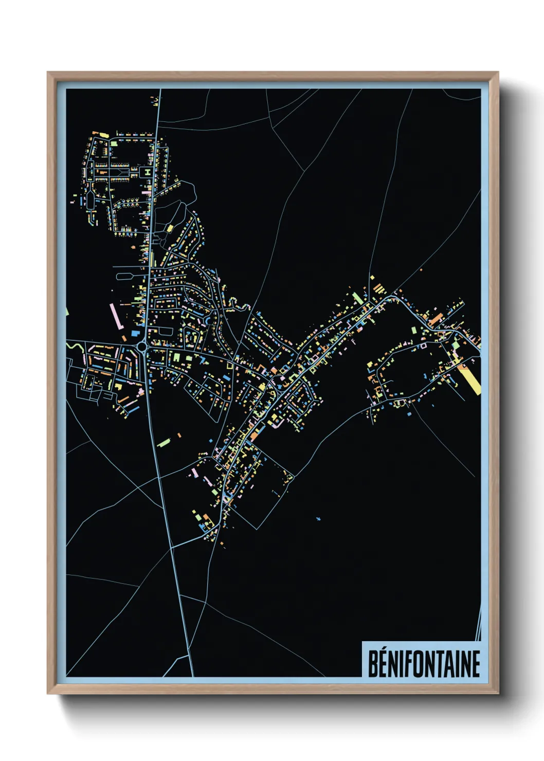 Une affiche de carte sur Bénifontaine