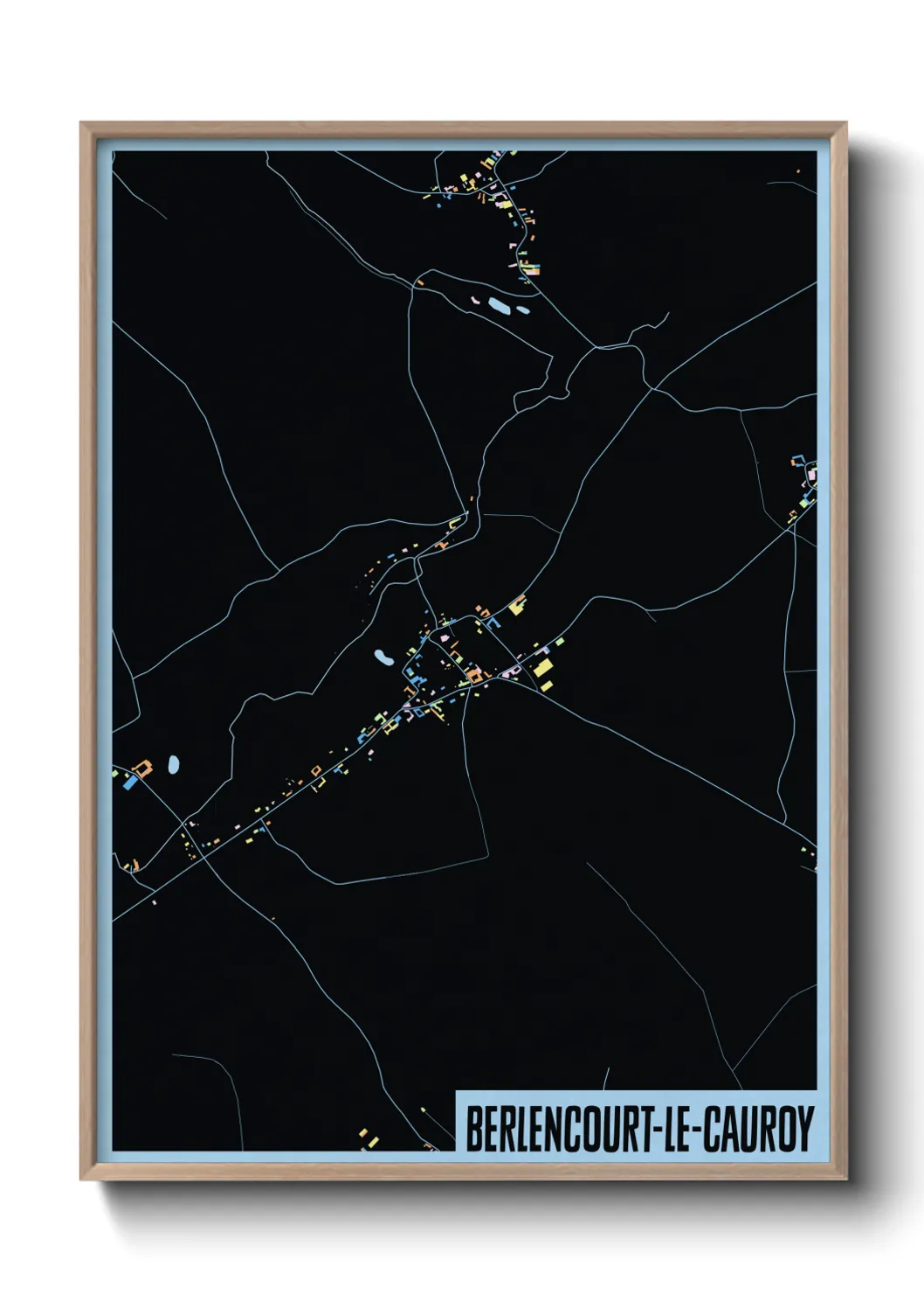 Une affiche de carte sur Berlencourt-le-Cauroy