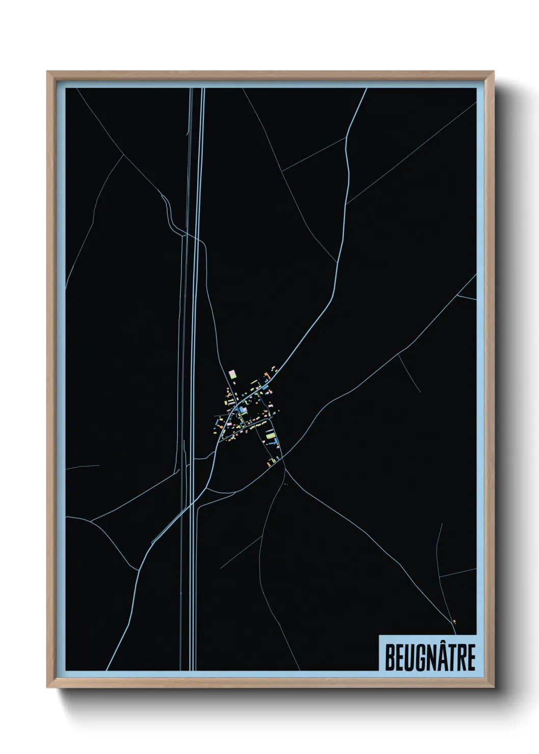 Une affiche de carte sur Beugnâtre