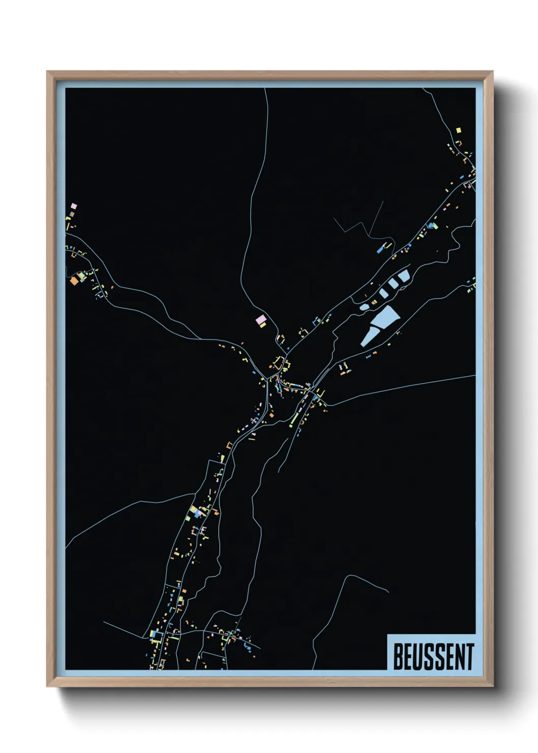 Une affiche de carte sur Beussent