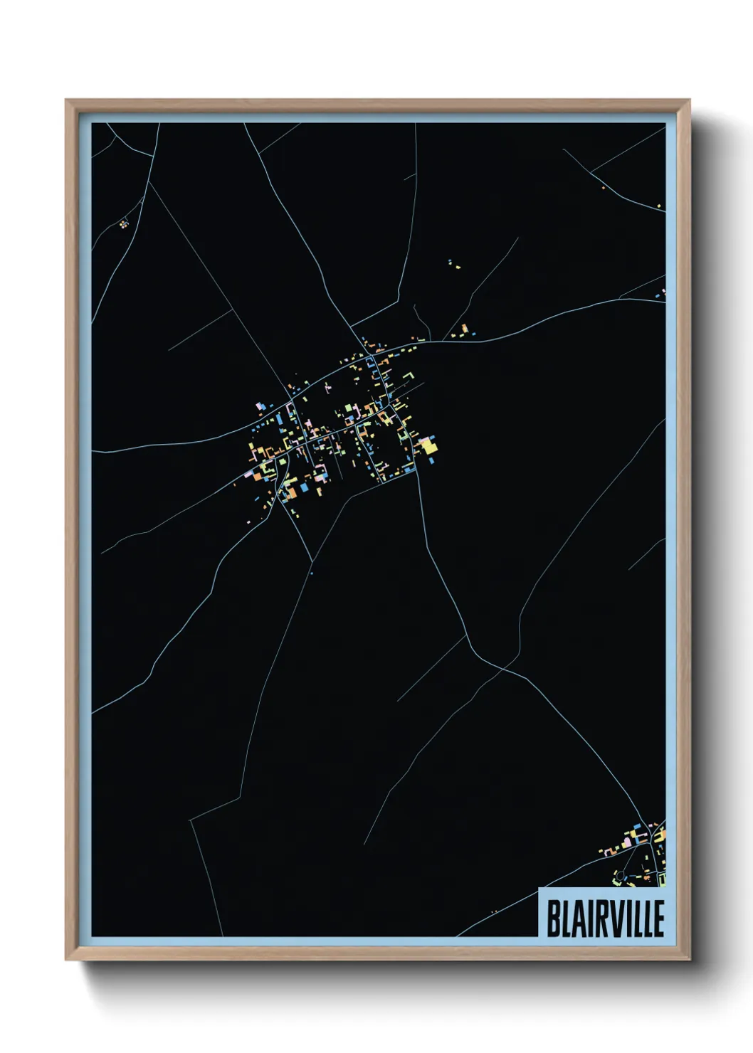 Une affiche de carte sur Blairville