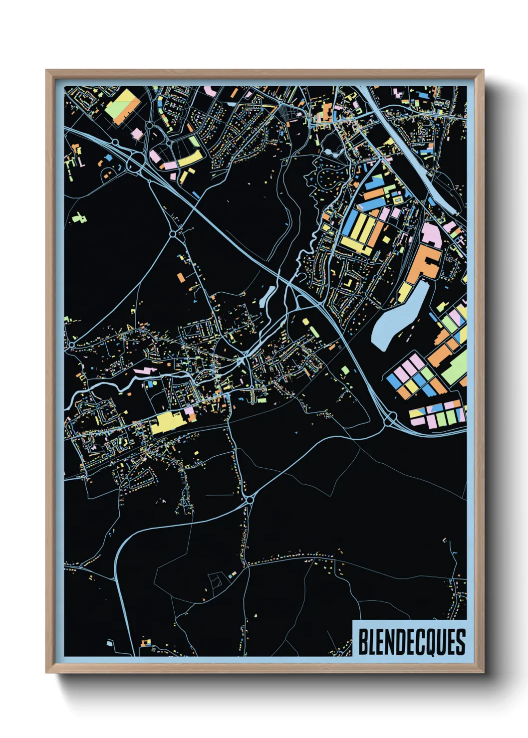 Une affiche de carte sur Blendecques