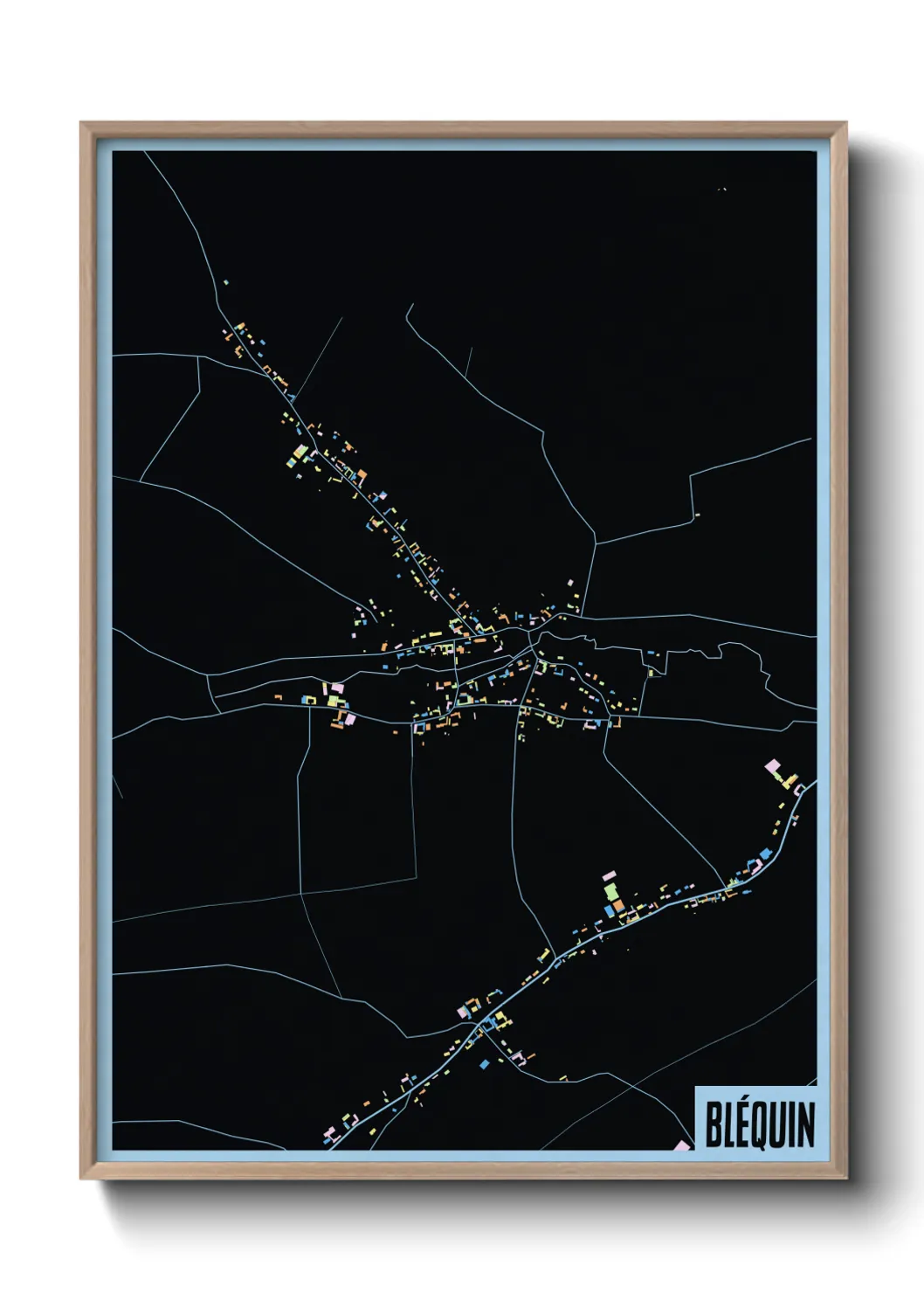 Une affiche de carte sur Bléquin