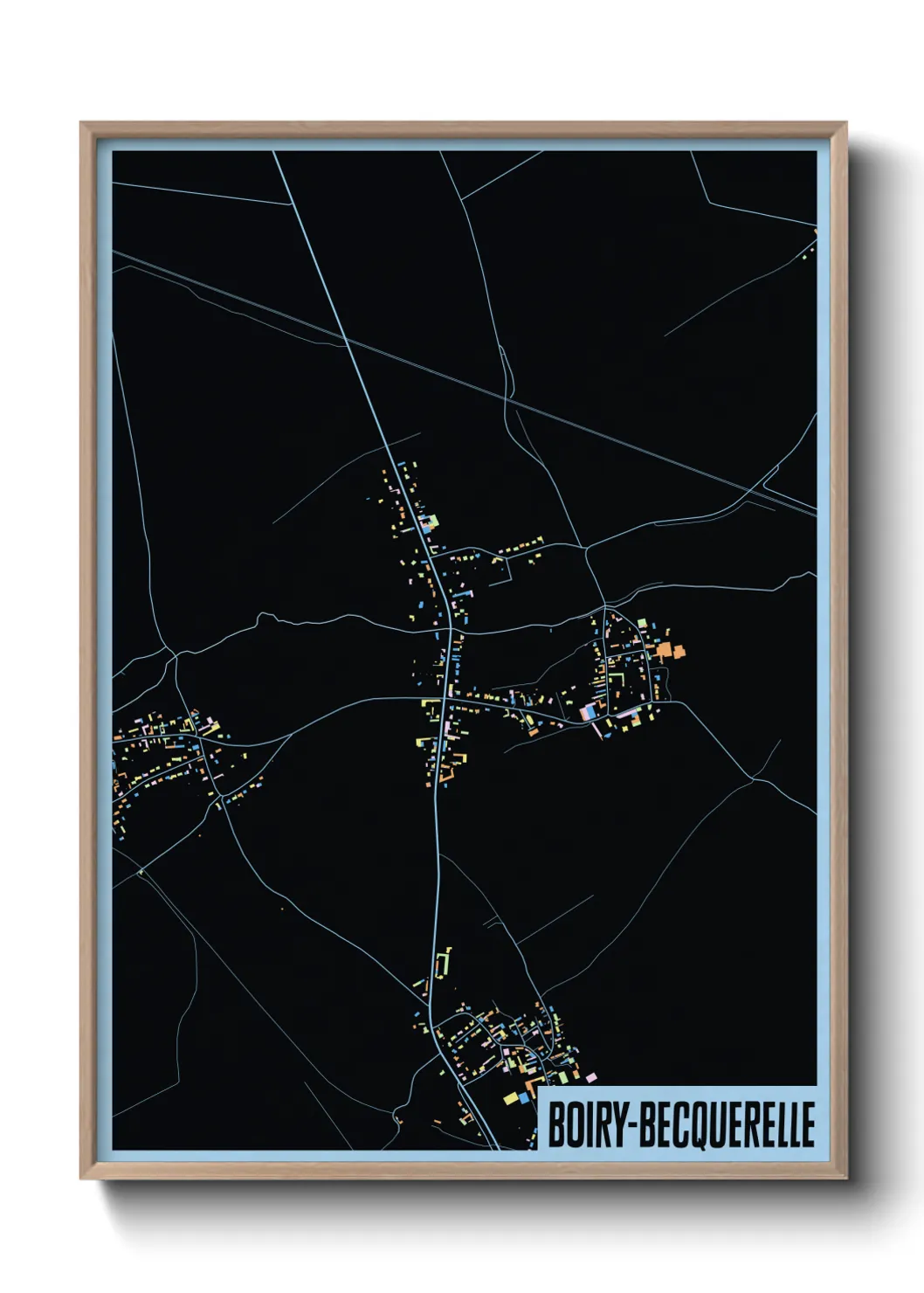 Une affiche de carte sur Boiry-Becquerelle