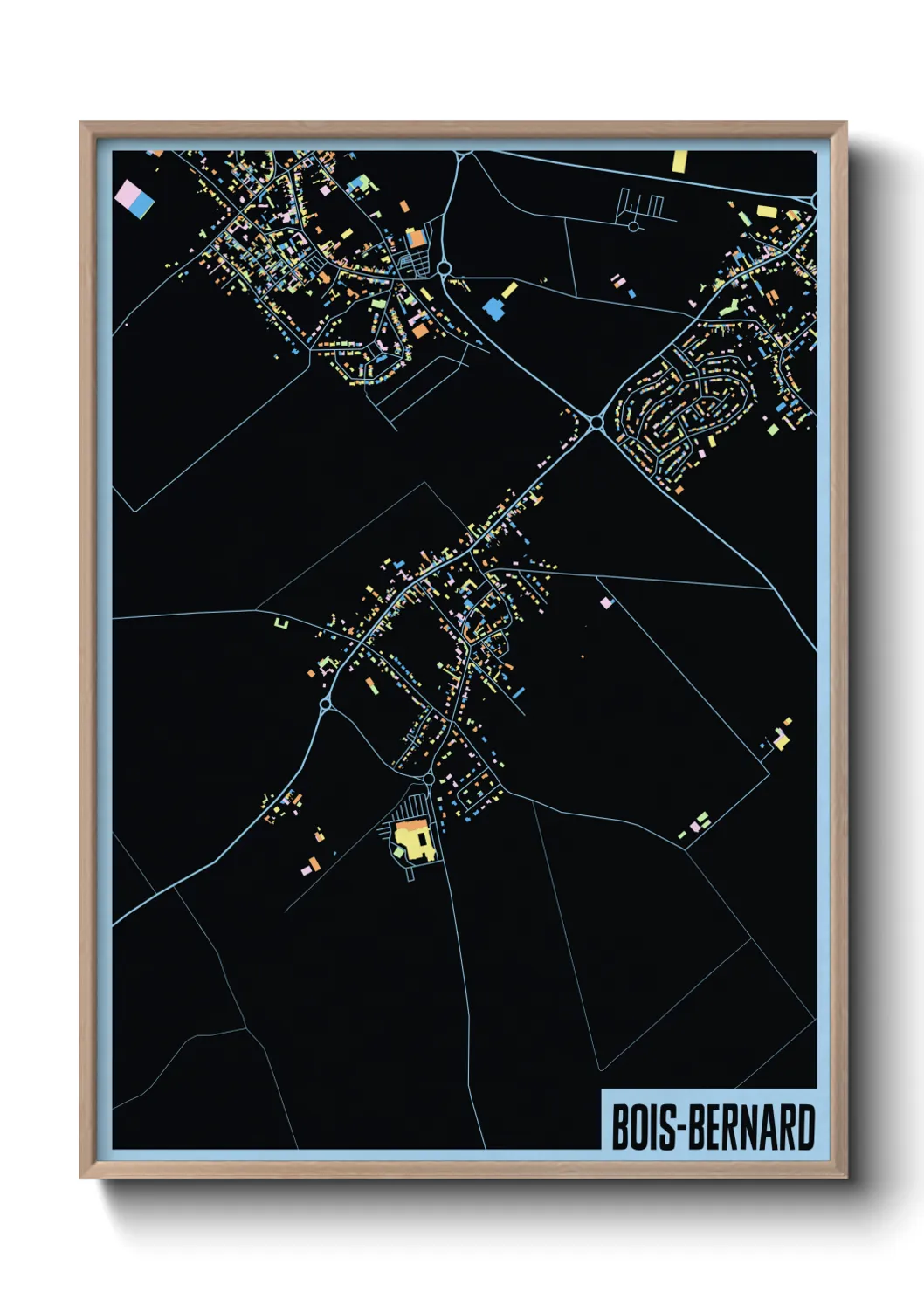 Une affiche de carte sur Bois-Bernard