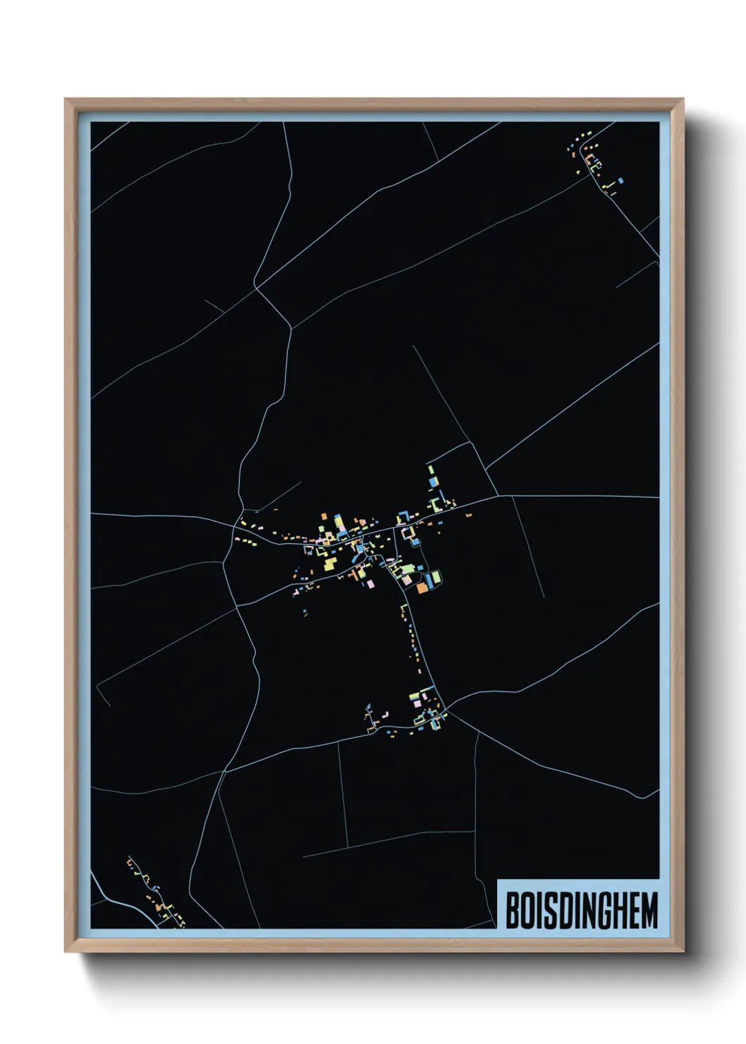 Une affiche de carte sur Boisdinghem