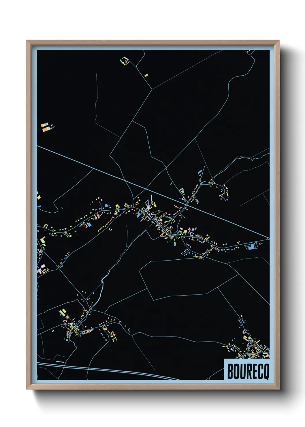 Une affiche de carte sur Bourecq