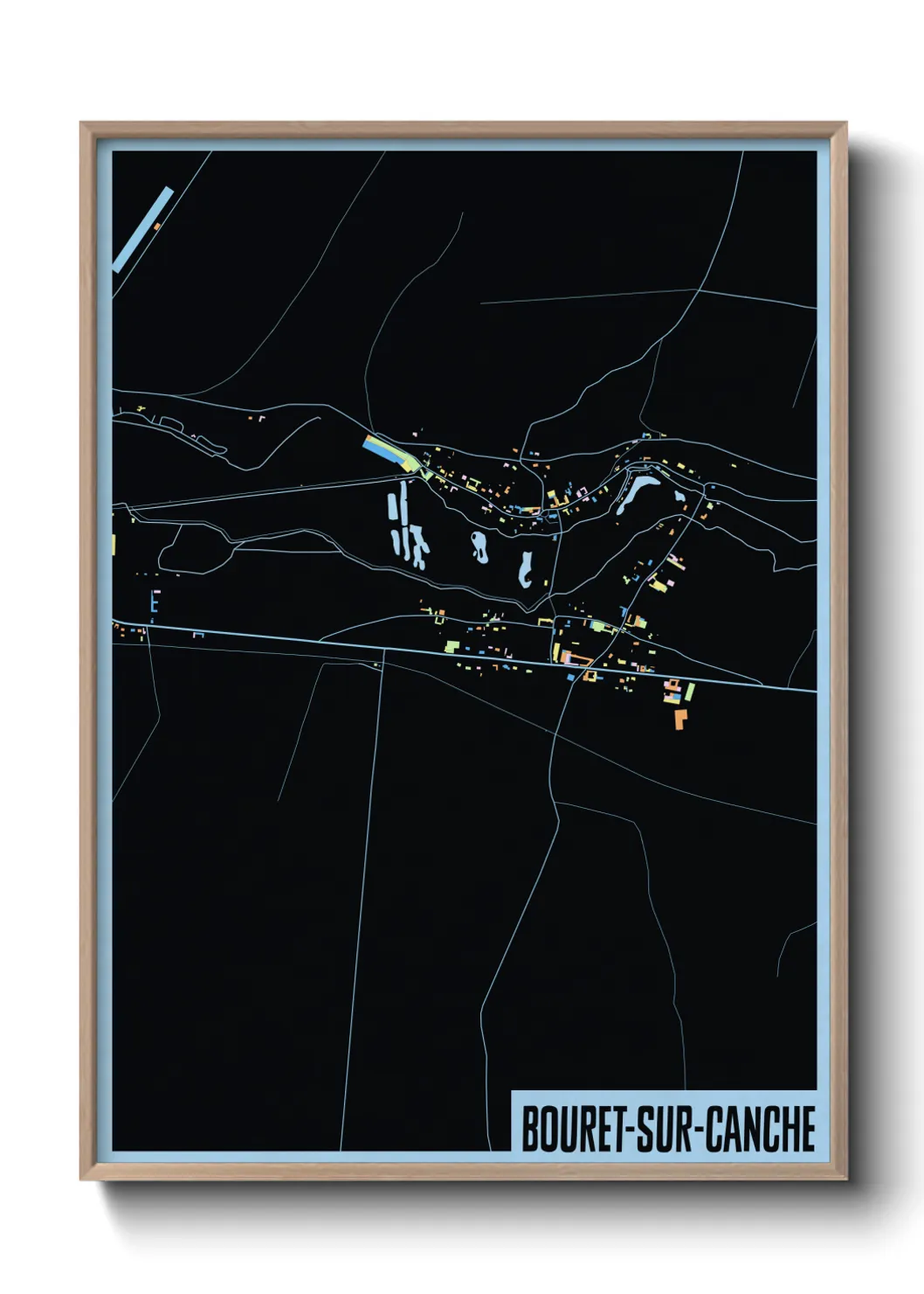 Une affiche de carte sur Bouret-sur-Canche