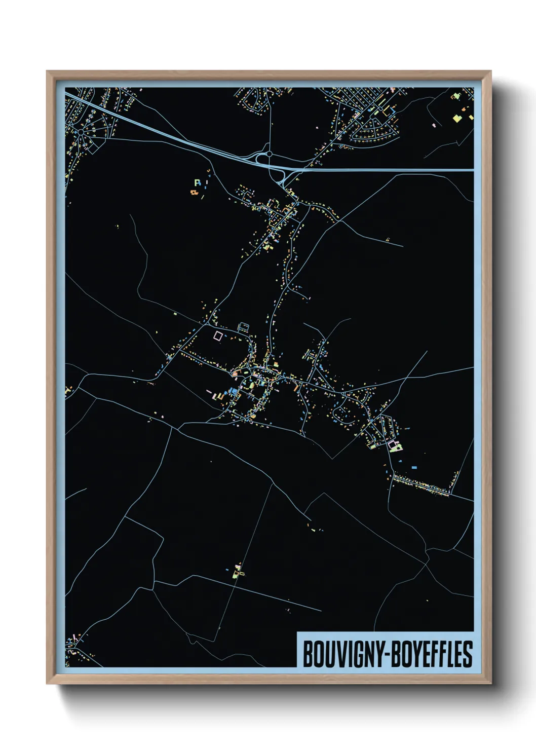 Une affiche de carte sur Bouvigny-Boyeffles