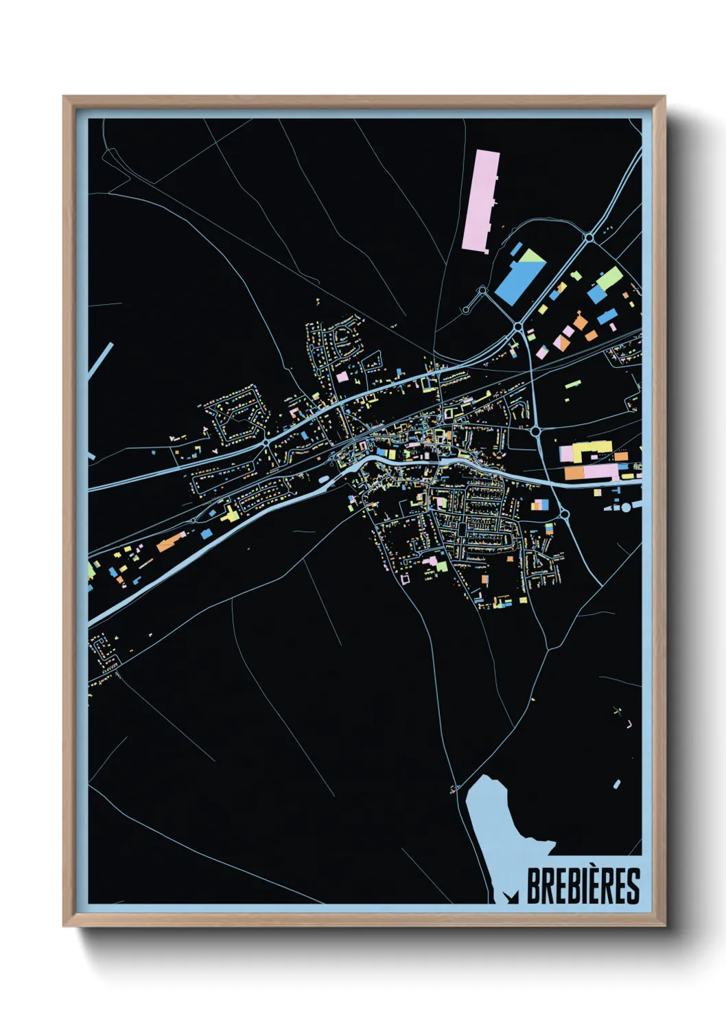 Une affiche de carte sur Brebières