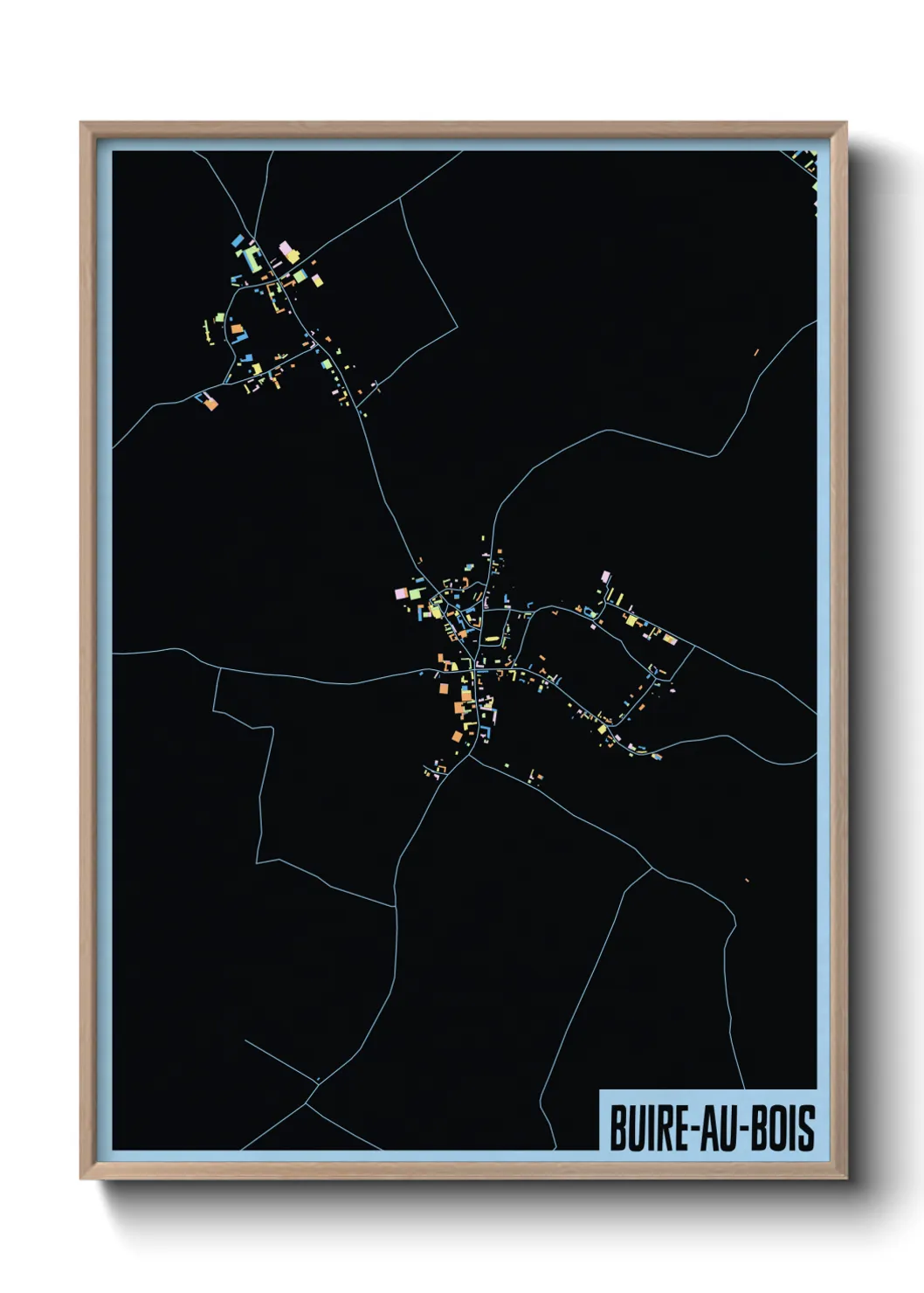 Une affiche de carte sur Buire-au-Bois