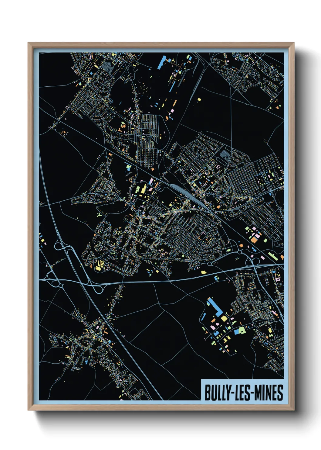 Une affiche de carte sur Bully-les-Mines