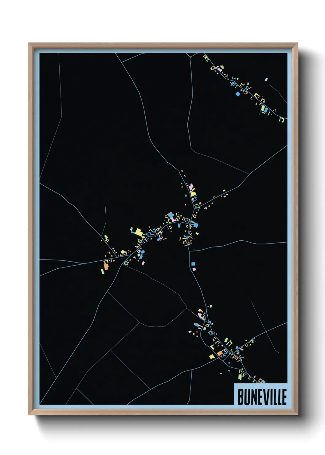 Une affiche de carte sur Buneville