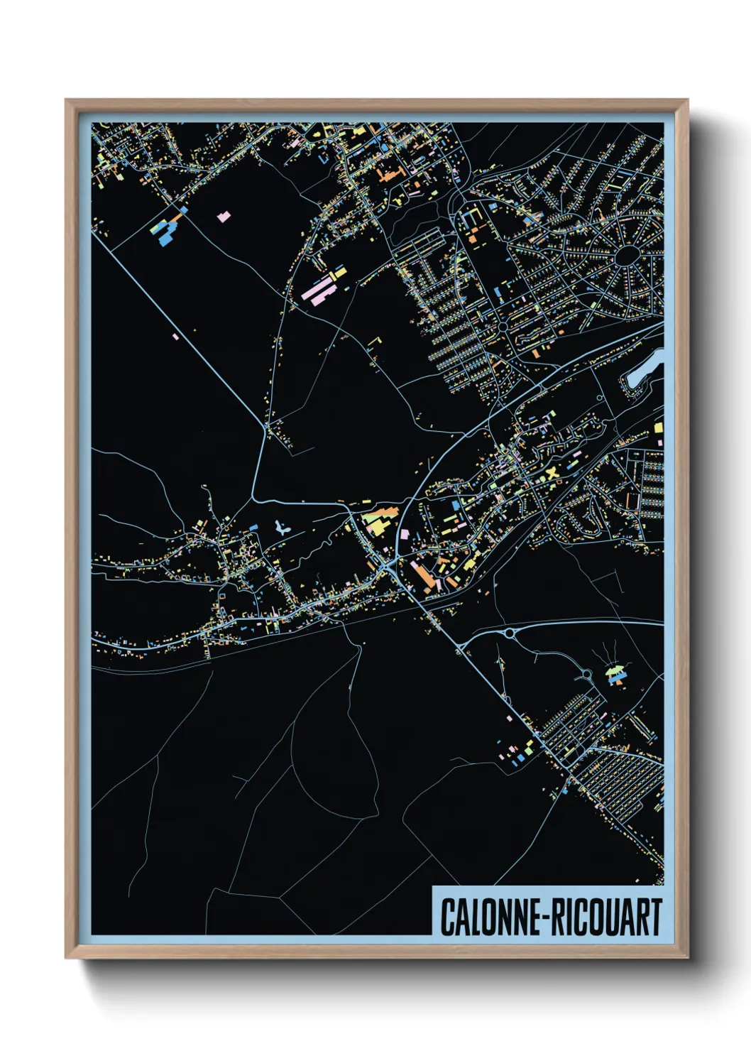 Une affiche de carte sur Calonne-Ricouart