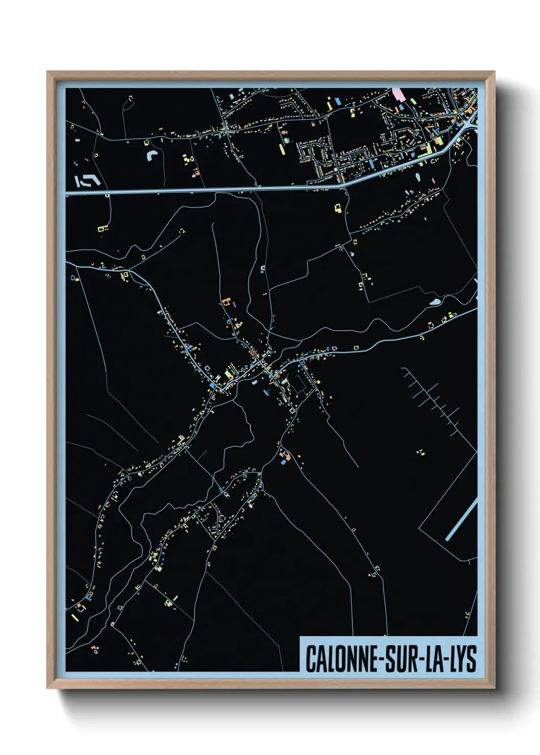 Une affiche de carte sur Calonne-sur-la-Lys